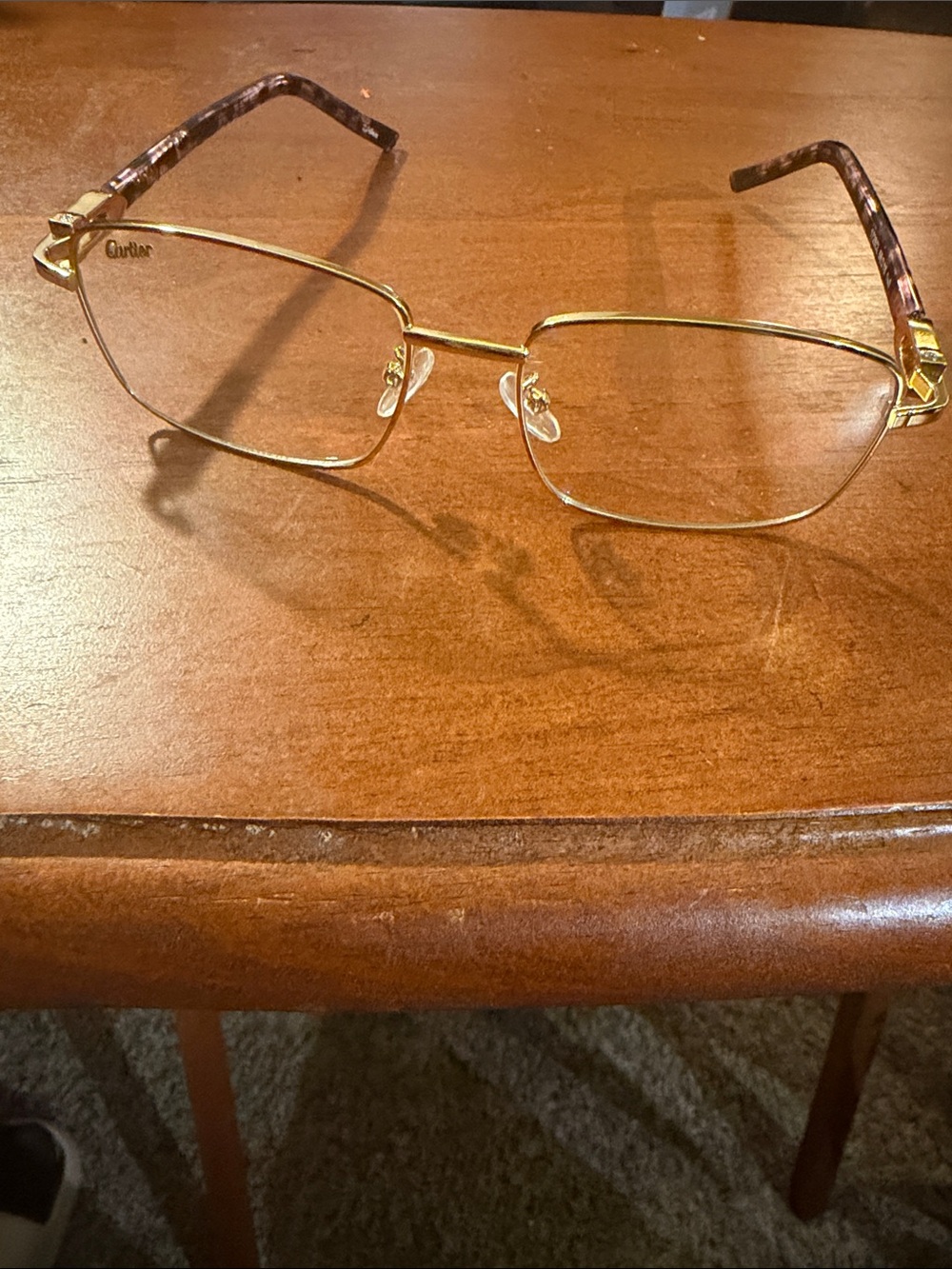 Cartier Gold and Tortoiseshell Rimless Eyeglasses